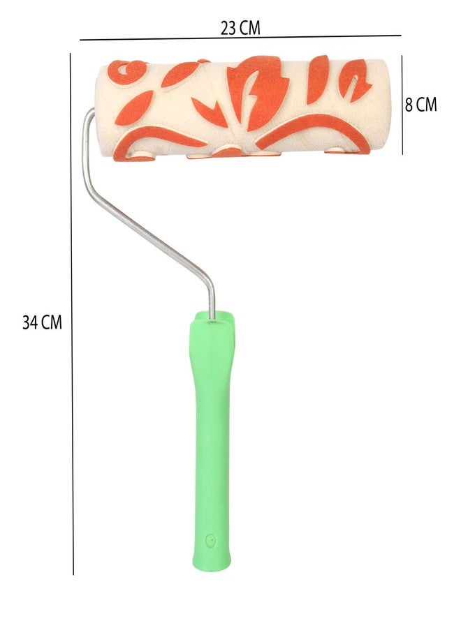 Jai Brush Industries فرشاة طلاء جدران بنمط تصميم عتيق من شركة جاي براش إندستريز (9 بوصات، برتقالي، أبيض) - Image 4